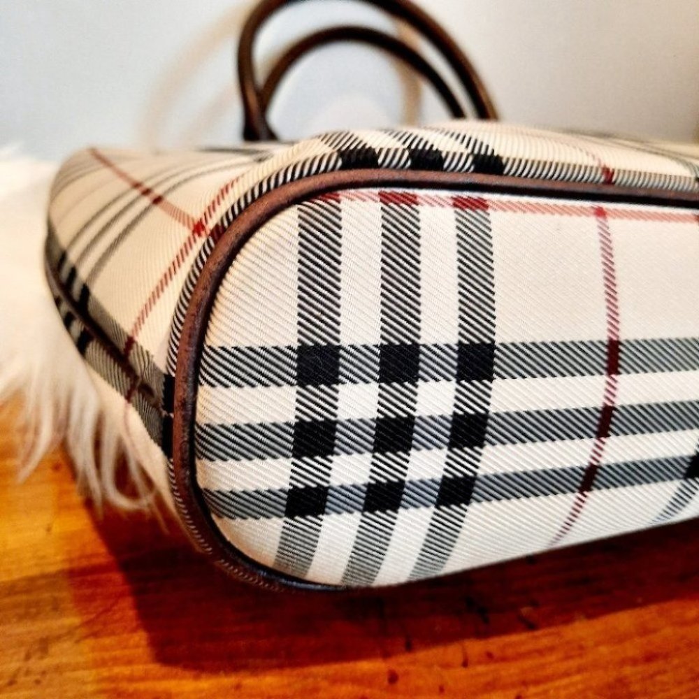 Burberry Dark Brown Nova Check Canvas Tote - Picture 5 of 12